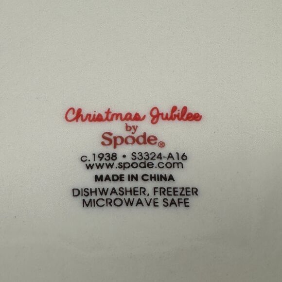 Spode Christmas Jubilee Salad Plate 8" Reindeer Tree Lot of 4 Green Red White - Picture 6 of 7